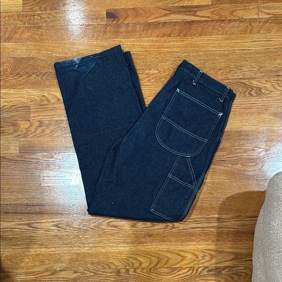 ROEBUCKS CARPENTER JEANS BLUE DENIM DARK TRIPLE STITCH - Picture 1 of 6